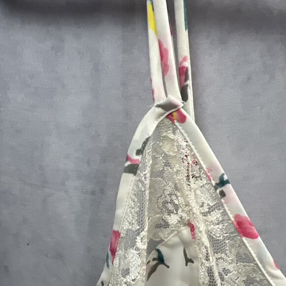 Vintange Victoria's Secret Floral Silk Night Gown Gold Label Slip Dress Size L - Picture 7 of 7